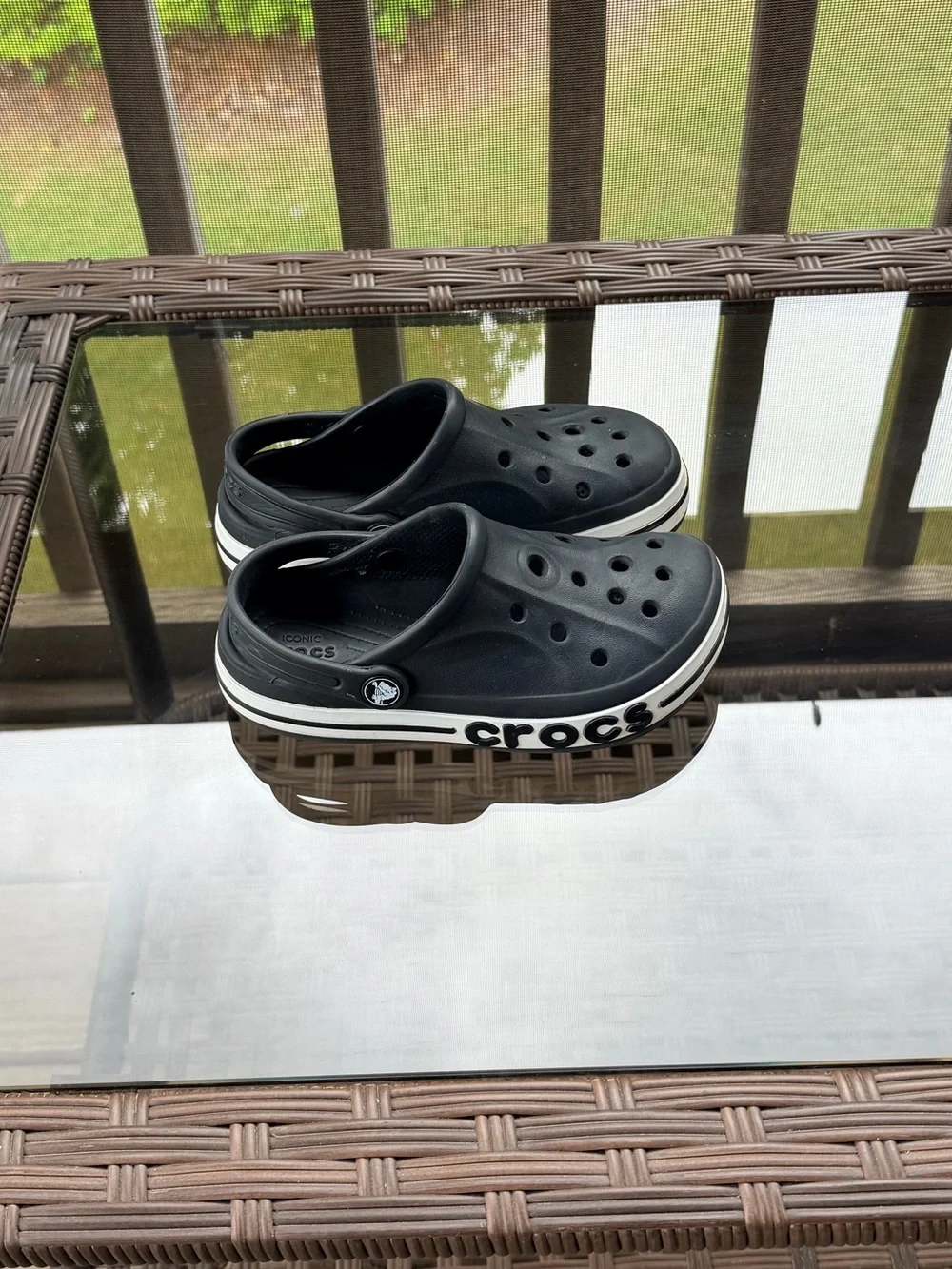 Crocs Kids Classic Clogs in Black Size 13